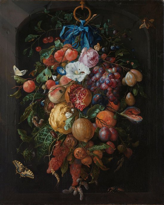 Feston de fruits et de fleurs | Jan Davidsz. de Heem | 1660 – 1670 | Tissu en toile | Décoration murale | 100 cm x 150 cm | Peinture