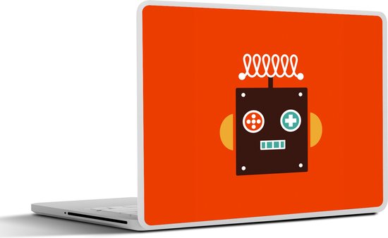 Autocollant pour ordinateur portable – 12,3 pouces – Robot – Formes – Visage – Oranje – Garçons – Enfants – 30 x 22 cm – Autocollants pour ordinateur portable – Protection pour ordinateur portable