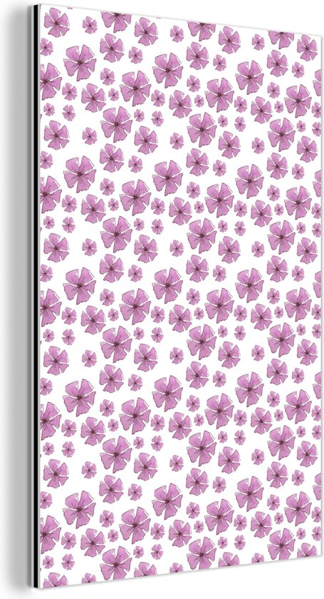 Décoration murale Métal – Peinture Aluminium Industriel – Fleurs – Sakura – Rose – 80×120 cm – Dibond – Photo sur aluminium – Décoration murale industrielle – Pour le salon/chambre