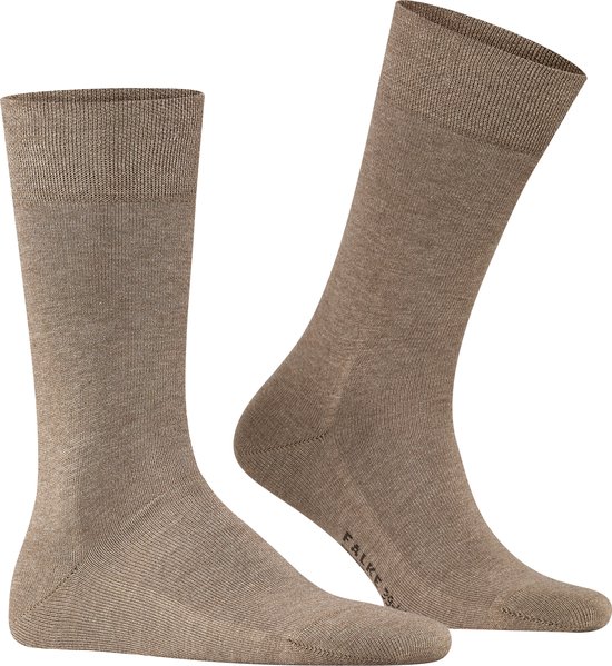 FALKE Sensitive London avec ceinture confortable pour diabétiques Chaussettes pour hommes renforcées sans motif Chaussettes pour hommes respirantes larges en Katoen durable marron – Taille 43-46