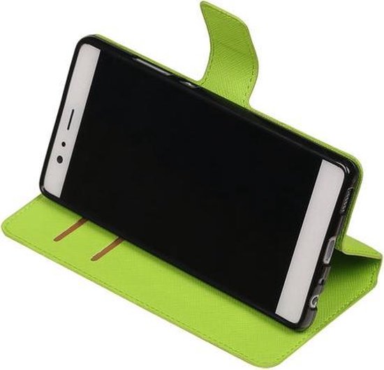 BestCases.nl Étui portefeuille en TPU vert Huawei P9 Lite, type livre, HM Book