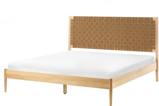 BELIANI BRUNEMONT – Lit double – Marron clair – 160 x 200 cm – Bois de pin