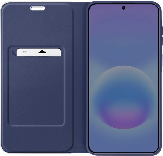 Avizar Étui Folio pour Compatible avec Samsung Galaxy A57 Effet Carbone Cadre Métallisé avec Porte-cartes, Bleu