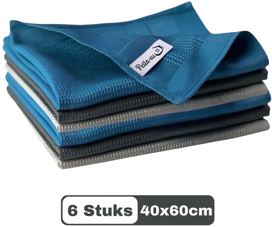 Chiffons microfibres PELLA EU – 6 pièces – 40 x 60 cm