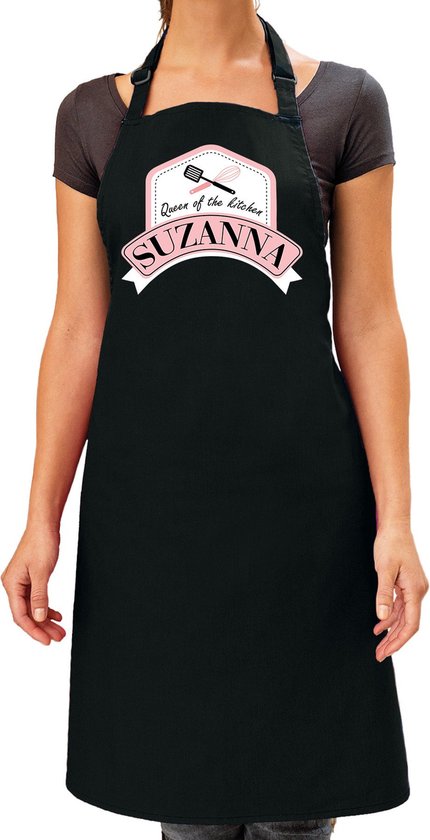 Cadeau prénom Suzanna – Reine de la cuisine tablier noir – cadeau tablier de cuisine