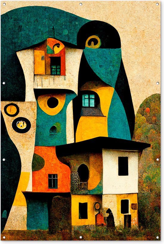 Décoration murale Abstrait – Design – Maison – Vintage – Art – 120×180 cm – Affiche de jardin – Toile de jardin – Affiche d&rsquo;extérieur