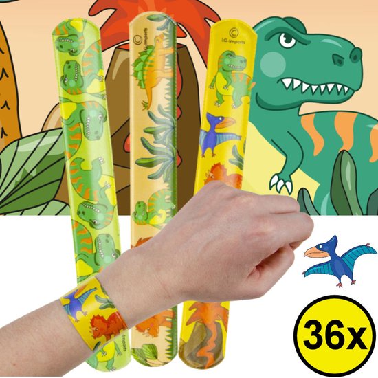 Bracelets à claquer Dinosaurus Decopatent 36 pièces – Cadeaux à distribuer – Bracelets à claquer – Cadeaux de friandises pour enfants – Sac à surprises – École – Fête d&rsquo;enfants – Klein Jouets friandises – Cadeaux de friandises à emporter