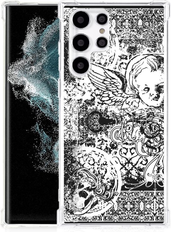 Coque pour téléphone portable Samsung Galaxy S22 Coque en silicone Ultra transparente avec bord transparent Skulls Angel