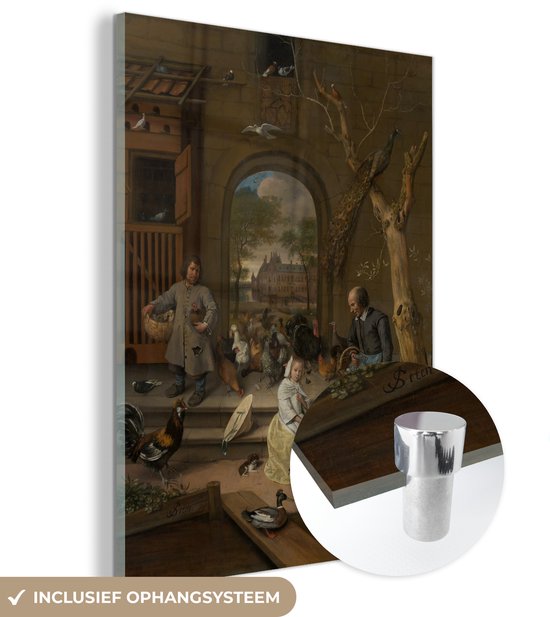De henhof – Peinture de Jan Steen Plexiglass 30×40 cm – small – Tirage photo sur verre (décoration murale en plexiglas)