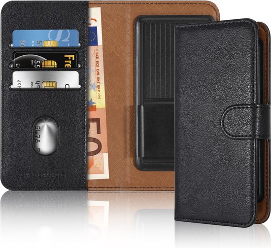 Étui pour Motorola MOTO E7 PLUS en NOIR avec fente pour carte, housse de protection à 360 degrés en cuir PU pour téléphone portable
