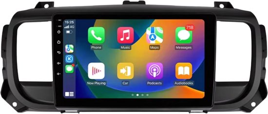 Autoradio avec Bluetooth et CarPlay – Compatible Peugeot Expert 3, Citroën Jumpy 3 et SpaceTourer (2016-2021) – Fonctionne avec Apple et Android – Système stéréo Navigation – 2 Go de RAM et 64 Go de stockage