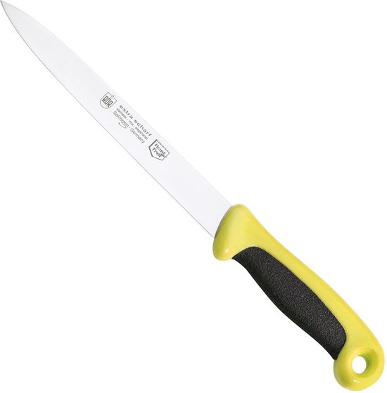 Couteau à viande RÖR Solingen – Extra Grip – Acier inoxydable – Lame 20 cm – Zwart avec jaune