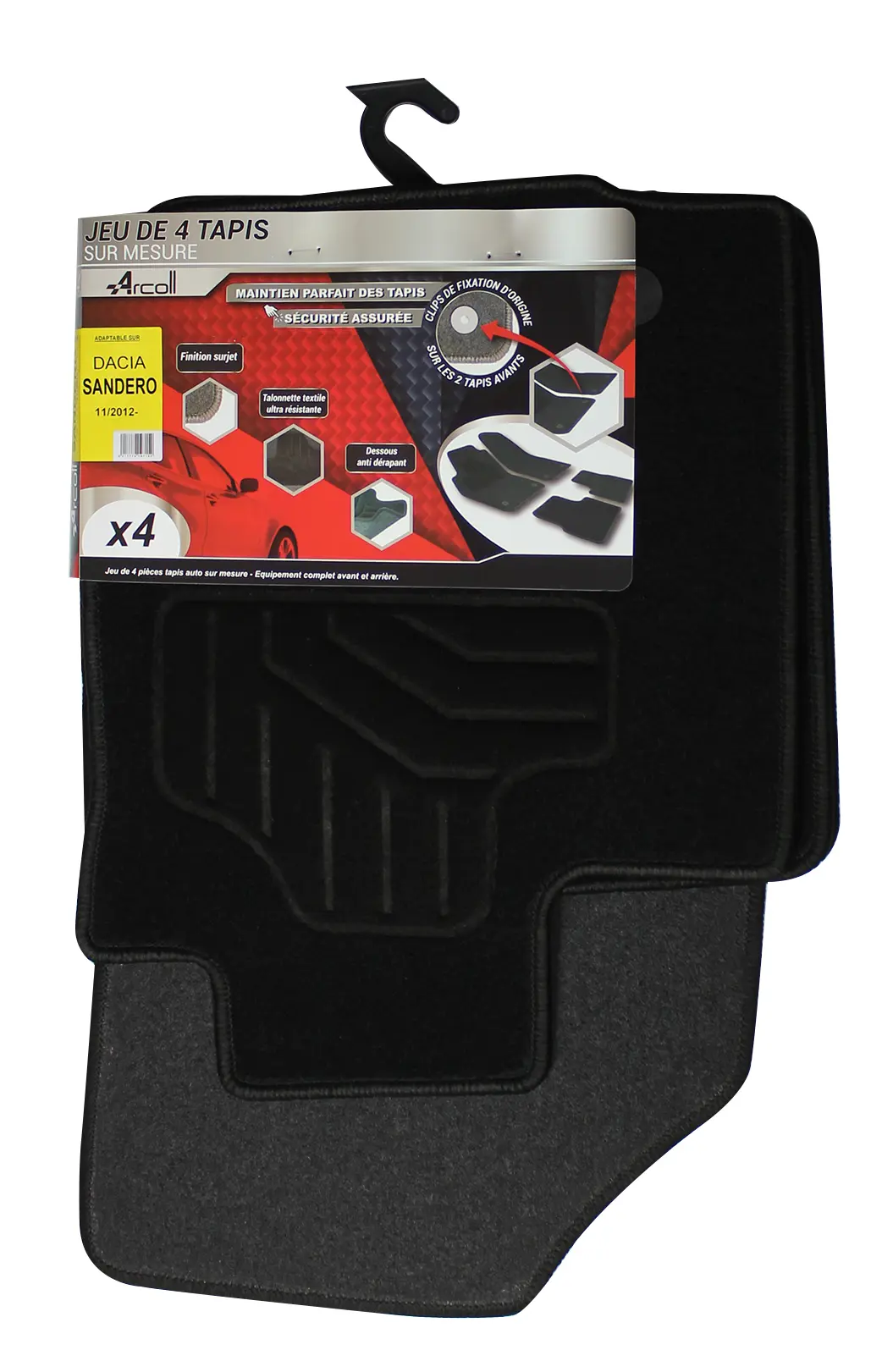 ARCOLL – 4 tapis Dacia Sandero à partir de 11/2012