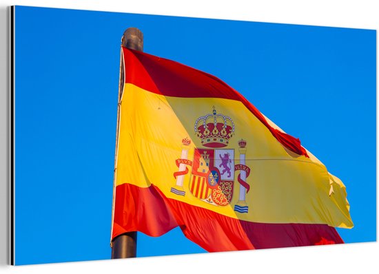 Décoration murale Métal – Peinture Aluminium Industrielle – Le drapeau national de l&rsquo;Espagne – 40×20 cm – Dibond – Photo sur aluminium – Décoration murale industrielle – Pour le salon/chambre