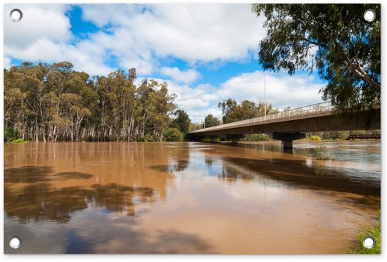 Décoration de jardin Pont passe au-dessus de la rivière Murray en Australie – 60×40 cm – Poster jardin – Toile jardin – Poster extérieur.