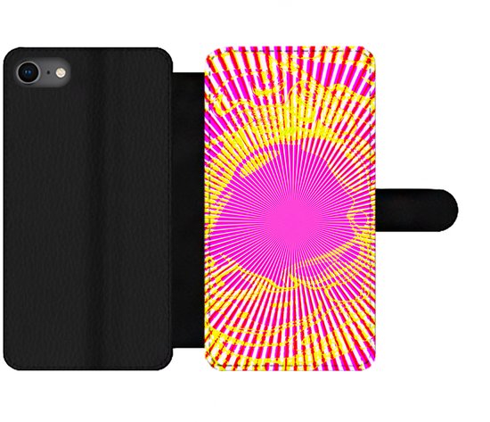 Étui de téléphone adapté à iPhone 8 – Art – Radiant – Psychédélique – Avec compartiments – Étui portefeuille avec fermeture magnétique