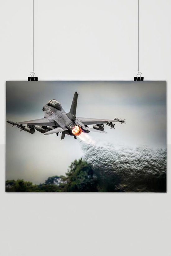 Avion de chasse Poster | Affiche F16 | Falcon combattant | Photo d&rsquo;action | 51x71cm | Décoration murale | Affiche murale | AFFA | Convient pour l&rsquo;encadrement