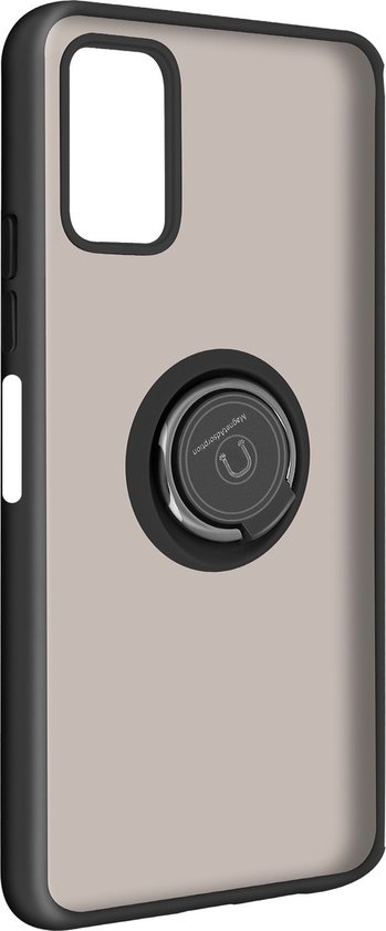 Convient pour Samsung Galaxy A03s Coque bi-matière Ring Video Support noir