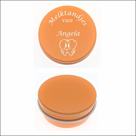 Boîte de conserve de dents de bébé avec gravure du nom – Angela