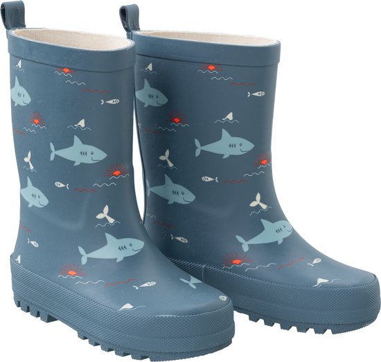 Fresk Bottes de pluie pour enfants 22 – Bottes de pluie pour Garçons – Bottes en caoutchouc – Bleu – Shark