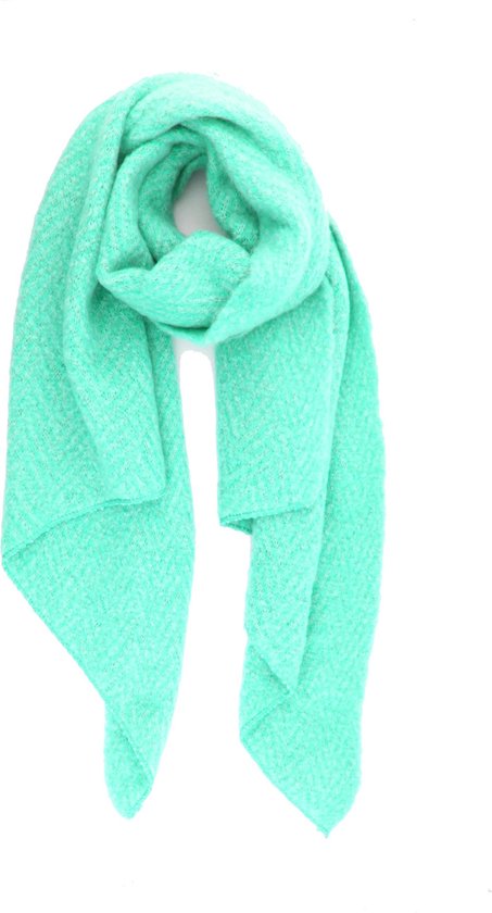 Écharpe en Wool Elvine – Accessories Junkie Amsterdam- Écharpe femme longue et chaude pointue – Cuir – Uni- Cadeau de Luxe – Hiver – Châle – Vert Aqua