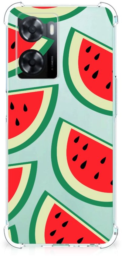 Coque smartphone OPPO A57 | A57 | A77 Coque pour téléphone 4G avec texte avec bordure transparente Pastèques