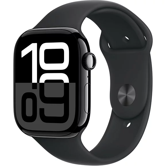 Apple – Apple Watch Series 10 (2024) GPS, Boitier Noir de 42mm avec bracelet Caoutchouc S/M, Noir