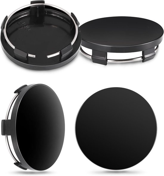 Chapeaux de moyeu 60 mm noirs – enjoliveurs universels pour 4 pièces avec surface polie