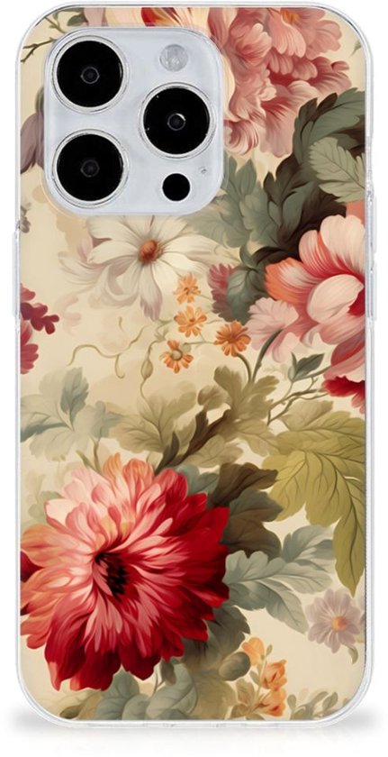 Coque en TPU adaptée à iPhone 15 Pro Fleurs