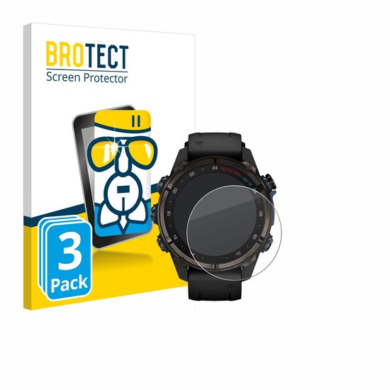 BROTECT – Protection d&rsquo;écran pour Garmin Descent Mk3i (43 mm) – Film de protection en verre trempé transparent (3 pièces)