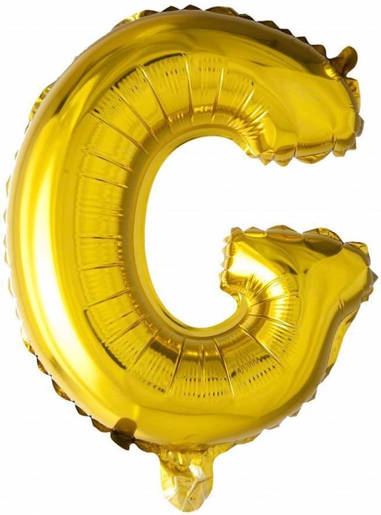 Ballon Foil Lettre G Or 41cm avec paille