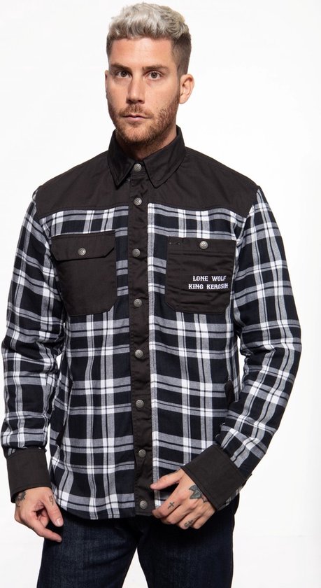 Chemise King Kerosin -5XL- Lone Wolf Zwart
