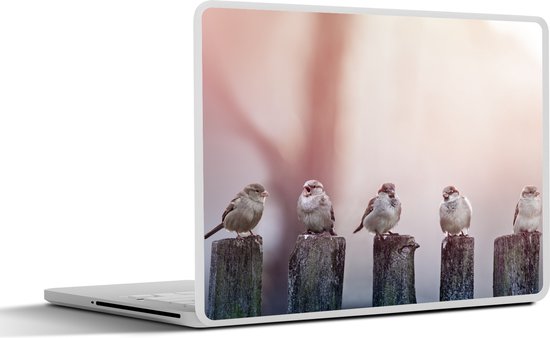 Autocollant pour ordinateur portable – 13,3 pouces – Vogels – Moineaux – Poteaux – Bois – 31×22,5 cm – Autocollants pour ordinateur portable – Peau pour ordinateur portable – Couverture