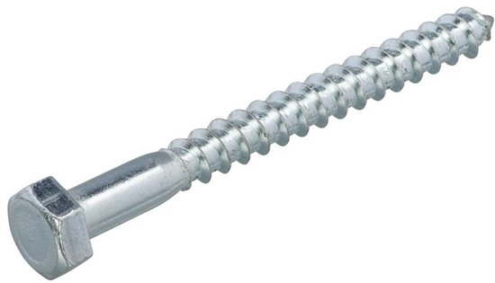 Boulon fileté bois Hoenderdaal galvanisé 12 x 70 mm DIN 571 – boîte de 50 pièces