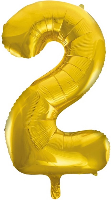 Ballon Feuille Numéro 2 Or XL 86cm vide