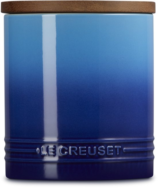 Bocal de conservation Le Creuset Signature avec couvercle en bois 1,10 litre Azur