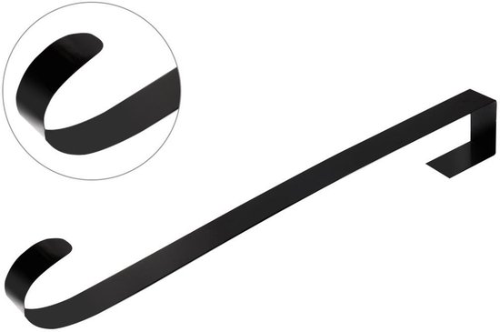 BukkitBow – Crochet de suspension Premium pour couronne – Aluminium noir 38cm – Pour couronne de Noël et décoration intérieure et extérieure