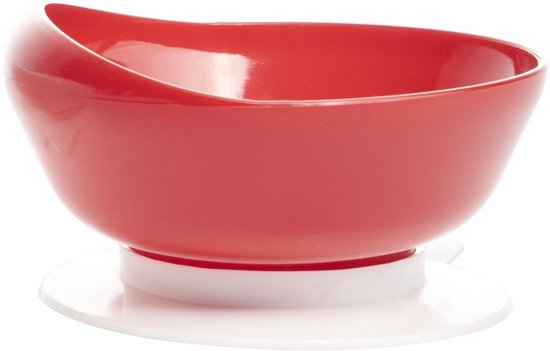 Bol / Bol à manger / Bol à soupe avec ventouse et rebord haut. Empêche le glissement. rouge