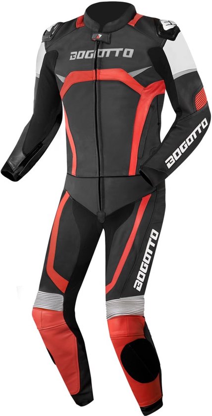Bogotto Misano Noir Rouge Combinaison Moto 2 Pièces – Combinaison Course