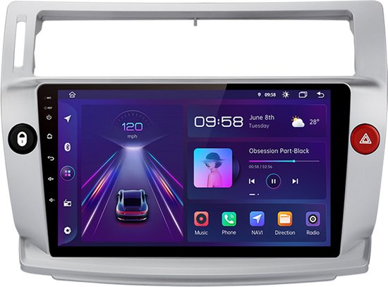 Citroen C4 2004-2010 Système de navigation et multimédia Android 1 Go de RAM 16 Go de ROM