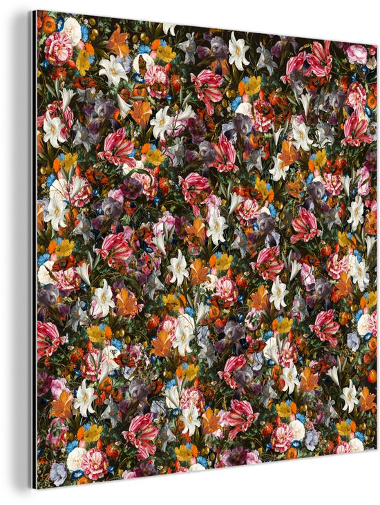 Décoration murale Métal – Aluminium Peinture Industrielle – Fleurs – Papillon – Design – Art – Abstrait – Peinture – Maîtres anciens – 20×20 cm – Dibond – Photo sur aluminium – Décoration murale industrielle – Pour le salon / chambre