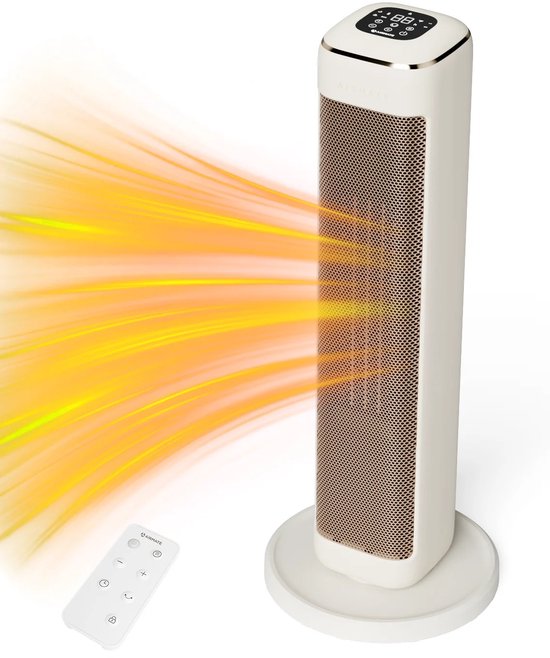 Chauffage électrique ACEP – 1200-2000W – Radiateur soufflant – Ventilateur chauffant – Radiateur électrique – Mode Eco – Blanc – Radiateur électrique