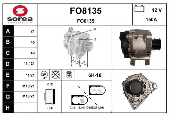 Alternateur SNRA FO8135