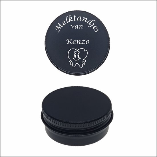 Boîte de conserve de dents de bébé avec gravure du nom – Renzo