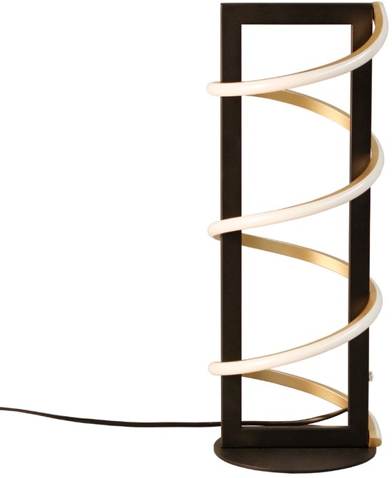 Fischer & Honsel Gwen – Lampe de Table LED Moderne – hauteur 44cm – 16W – Dimmable – 3 couleurs de lumière – Zwart