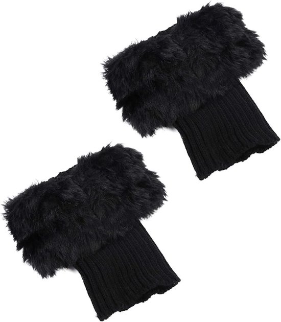 Chauffe-jambes – Chaussettes – Chaleur hivernale – Couvre-bottes – Chauffe-jambes tricotés – Convient pour les bottes en hiver, Chaussettes de botte tricotées Accessoires pour dames, Zwart