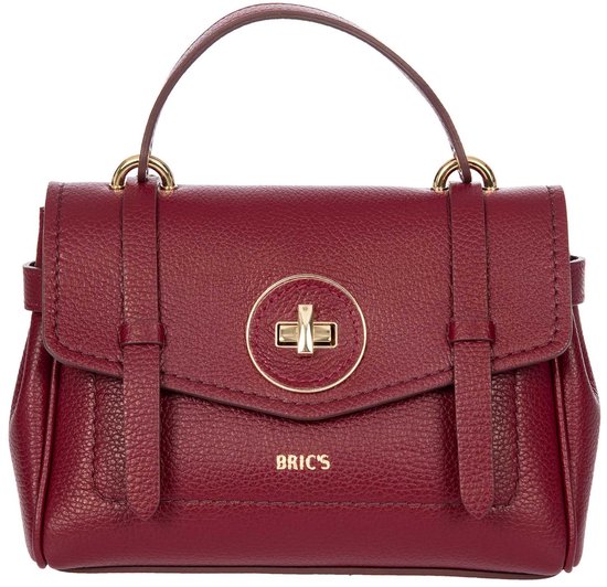 BRIC&rsquo;S Cuir sac à épaule bandoulière sac à main Gondola Ninfea Bag Rubino bordeaux