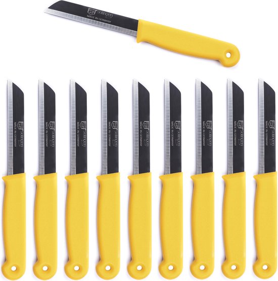 Couteau d&rsquo;office CS Solingen allemand – jaune – acier inoxydable 17,5 cm. – 500 pièces
