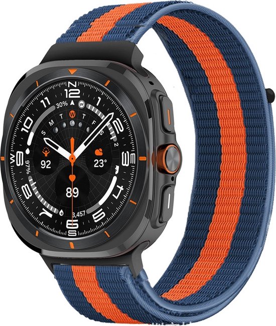 Bracelet en nylon – adapté pour Samsung Galaxy Watch Ultra – bleu-orange