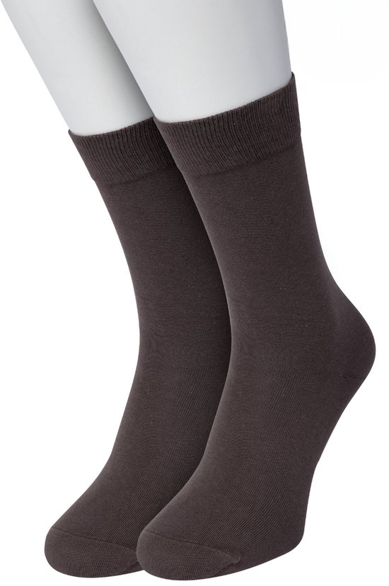 Bonnie Doon Chaussettes Basic Femme Marron foncé Taille 36/42 – 2 paires – Chaussettes Basis en coton – Coutures lisses – Col large – Excellent confort de port – Ajustement parfait – Lot de 2 – Multipack – Couleur unie – Marron foncé – OL834222.14